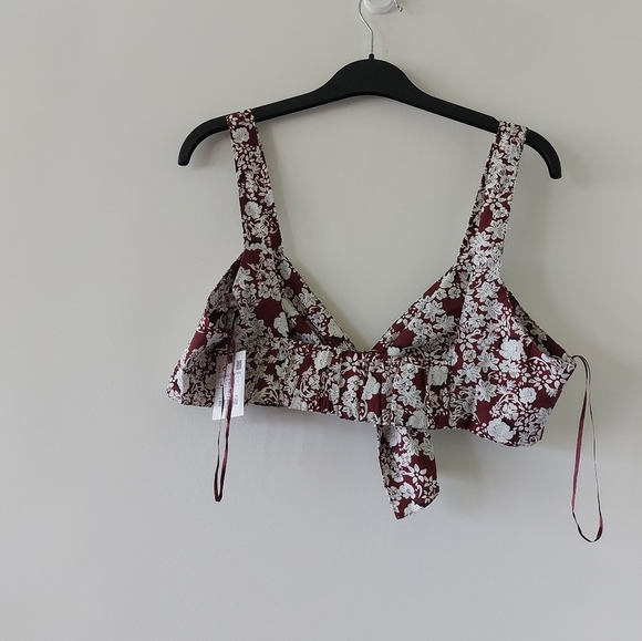 Zara  brown crop top with buckle nwt size L - Picture 7 of 9